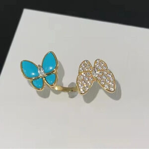 Alhambra Butterfly Sterling Silver Turquoise Pendant Ring